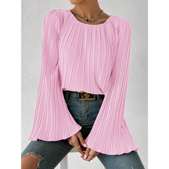 Fashion Loose Flounce Bell Sleeve Blouse